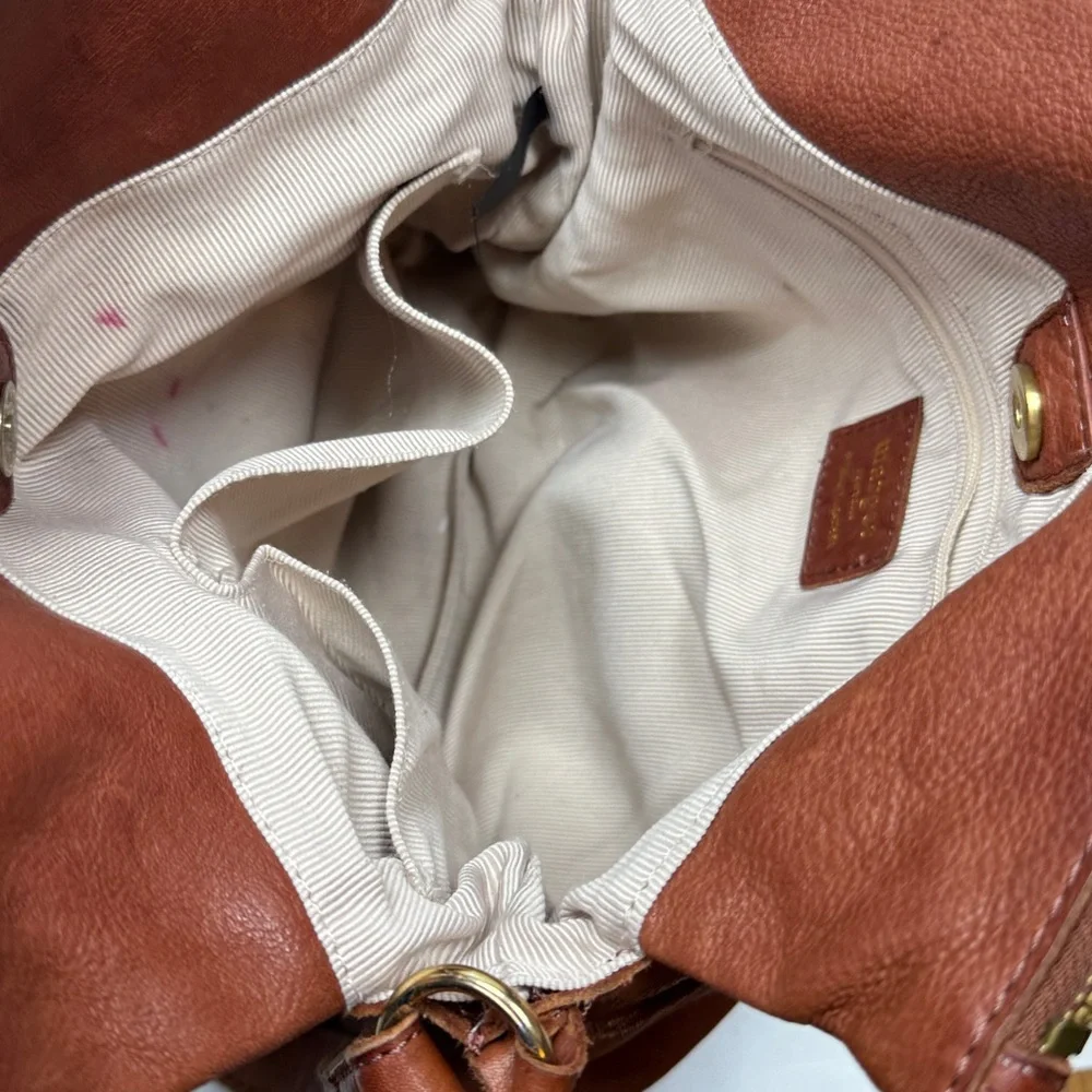 Margot Soft Leather Large Crossbody Hobo Bag Reddish Brown/ Rust Color Bag